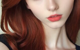 AI girl with red hair wallpaper