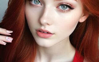 AI girl with red hair wallpaper