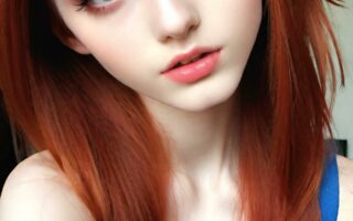 AI girl with red hair wallpaper