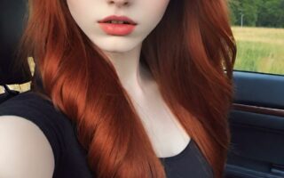 AI girl with red hair wallpaper