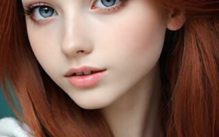 AI girl with red hair wallpaper