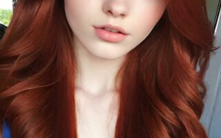 AI girl with red hair wallpaper