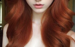 AI girl with red hair wallpaper