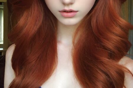 AI girl with red hair wallpaper