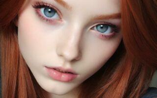 AI girl with red hair wallpaper