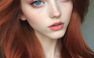AI girl with red hair wallpaper