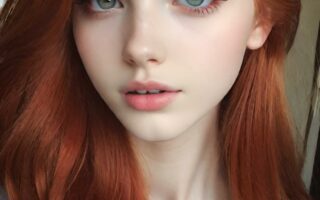 AI girl with red hair wallpaper