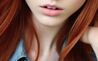 AI girl with red hair wallpaper