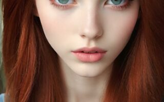 AI girl with red hair wallpaper