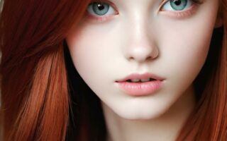 AI girl with red hair wallpaper