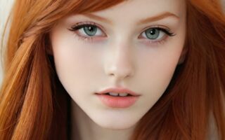 AI girl with red hair wallpaper