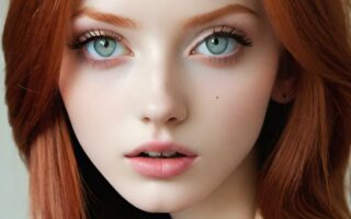 AI girl with red hair wallpaper