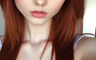 AI girl with red hair wallpaper
