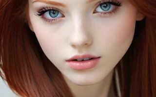 AI girl with red hair wallpaper