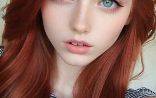 AI girl with red hair wallpaper