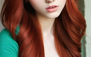 AI girl with red hair wallpaper