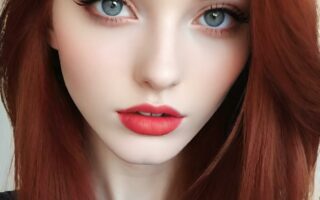 AI girl with red hair wallpaper