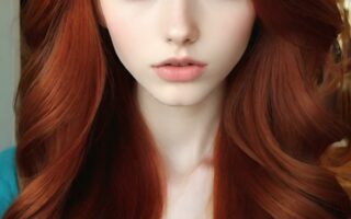 AI girl with red hair wallpaper