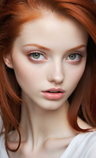 AI girl with red hair wallpaper