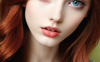 AI girl with red hair wallpaper
