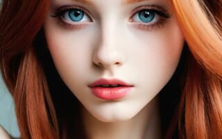 AI girl with red hair wallpaper
