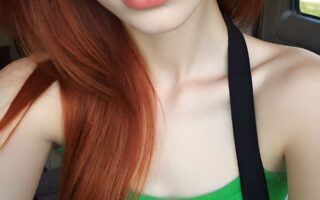 AI girl with red hair wallpaper