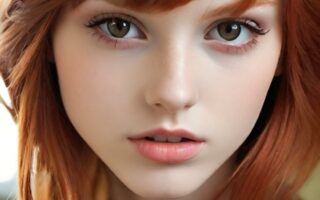 AI girl with red hair wallpaper