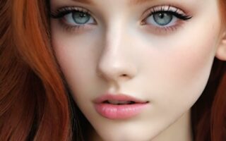 AI girl with red hair wallpaper