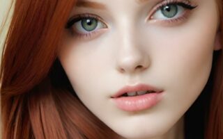 AI girl with red hair wallpaper