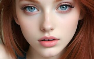 AI girl with red hair wallpaper