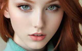 AI girl with red hair wallpaper