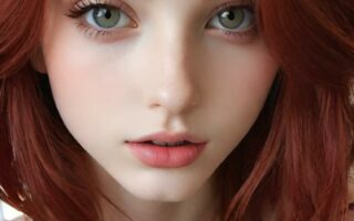 AI girl with red hair wallpaper