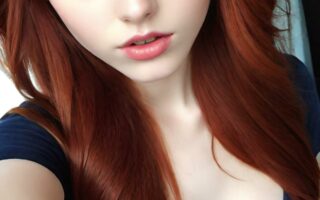 AI girl with red hair wallpaper