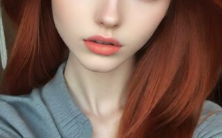 AI girl with red hair wallpaper