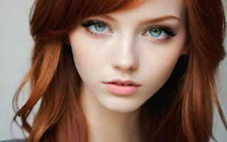 AI girl with red hair wallpaper