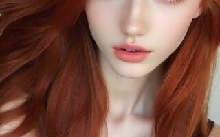 AI girl with red hair wallpaper