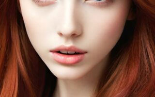 AI girl with red hair wallpaper
