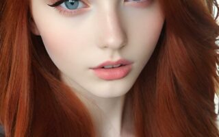 AI girl with red hair wallpaper