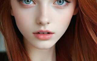 AI girl with red hair wallpaper