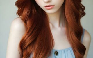 AI girl with red hair wallpaper