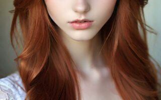 AI girl with red hair wallpaper