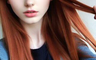 AI girl with red hair wallpaper