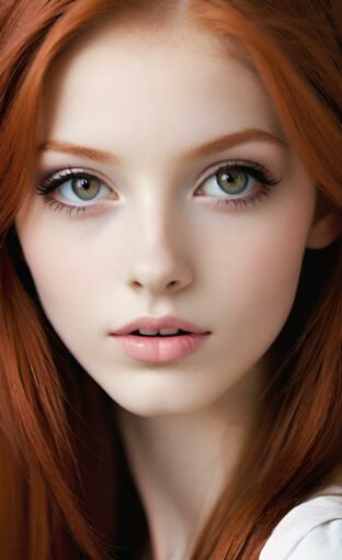 AI girl with red hair wallpaper