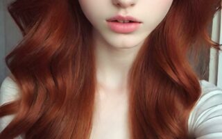 AI girl with red hair wallpaper