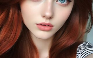 AI girl with red hair wallpaper