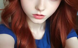 AI girl with red hair wallpaper