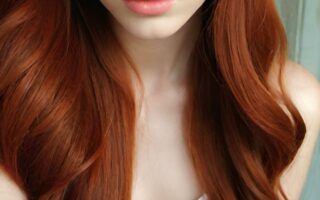 AI girl with red hair wallpaper
