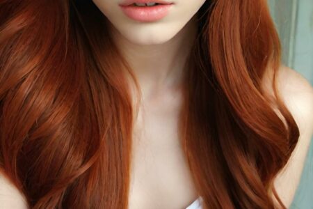 AI girl with red hair wallpaper