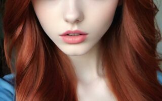 AI girl with red hair wallpaper