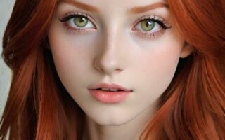 AI girl with red hair wallpaper